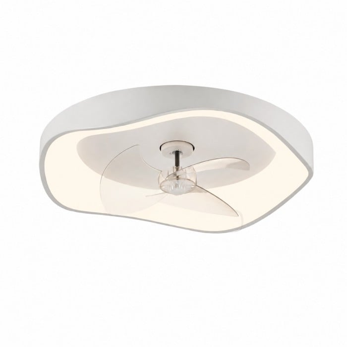 Ventilatore da soffitto moderno a basso profilo in acrilico con luce integrata, ideale per camere da letto (HL3764)