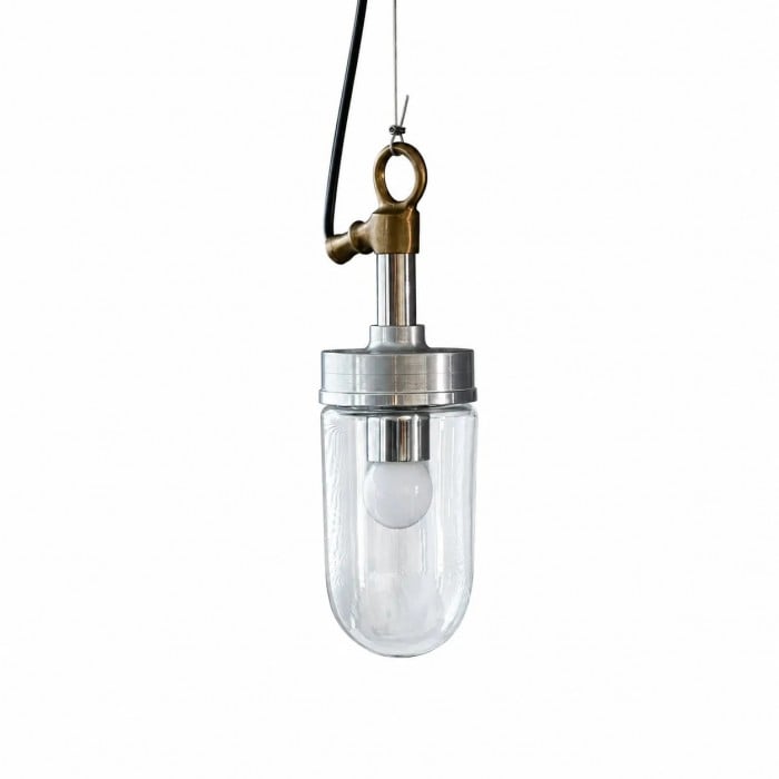 Modern Clear Glass Cylinder Pendant Lamp HL3656