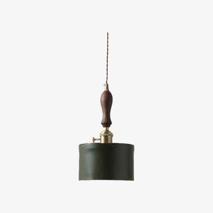Moderne minimalistische hanglamp met leren kap HL3672