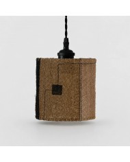 Hanglamp met cilindervormige kap van gele travertijn HL3744