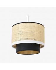 Pendelleuchte aus natürlichem Wabi-Sabi-Holz und Glas HL3633