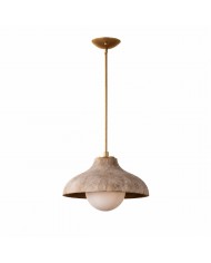 Pendelleuchte aus warmem Jade-Vintage-Milchglas HL3844