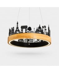 Lámpara colgante cilíndrica de travertino Wabi-Sabi HL3721