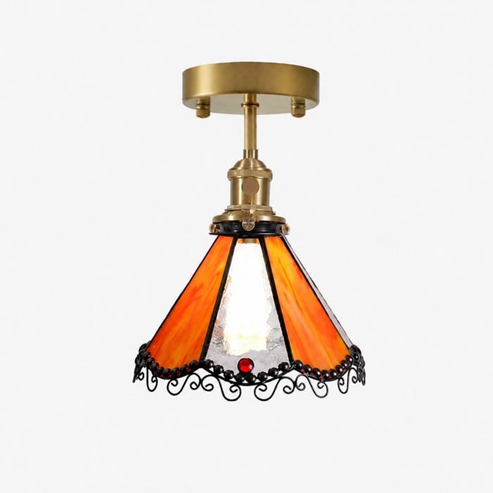 Plafoniera a incasso HL3796 con vetro colorato arancione