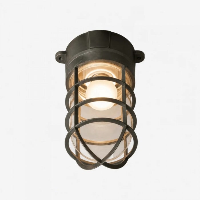 Patnox Industrial Glass Flush Mount Ceiling Lamp HL3805