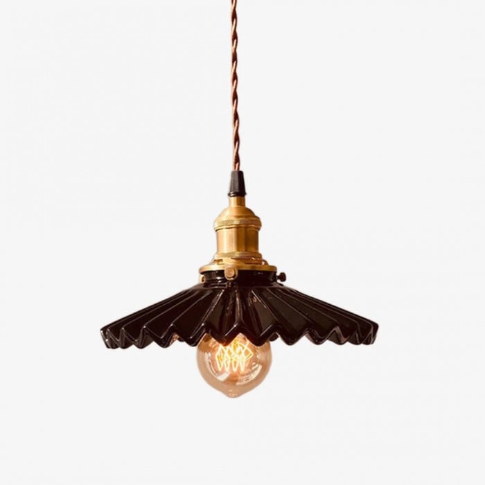 Plisowana ceramiczna lampa wisząca HL3643