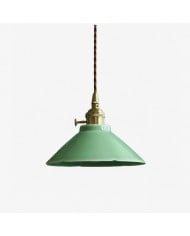 Lampa wisząca z witrażem w stylu vintage, mosiężna i szklana lampa sufitowa w kolorze zielonym do kuchni, baru, przedpokoju i
