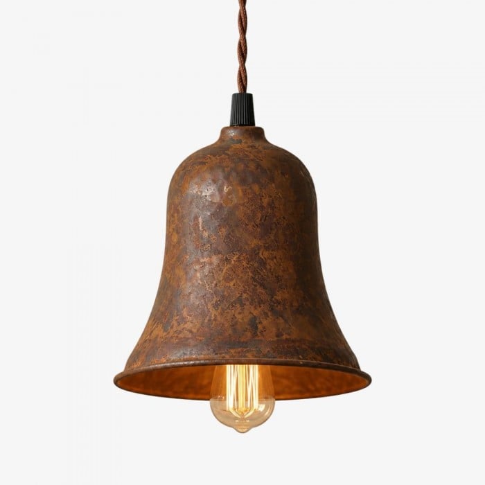 Rust Bell Shade Vintage Industrial Pendant Light for Kitchen Island HL3809
