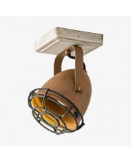 Plafondlamp HL3768 met geel glazen en metalen afwerking en kleurverloop