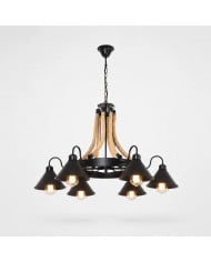 Briarwood Messing Industrieller gerippter Glas-Kronleuchter HL4117