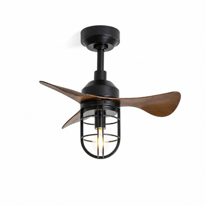 Rustieke industriële plafondventilator met verlichting HL3781