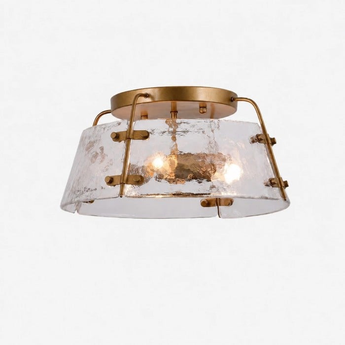 Rustieke industriële plafondlamp van helder glas, halfverzonken, voor keuken en woonkamer HL3750