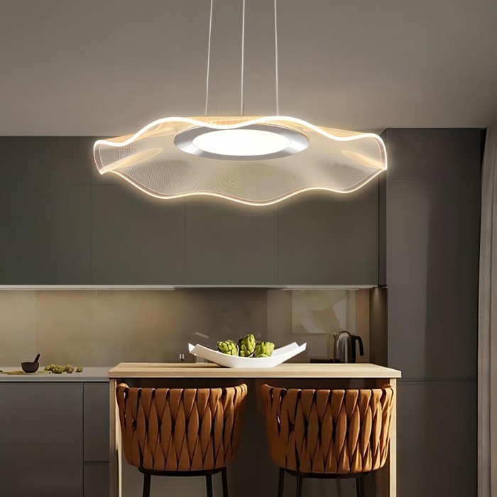 Acheter Lustre de salle à manger en forme de feuille de Lotus, design  moderne et Simple, avec projecteur, luminaire décoratif d'intérieur, idéal  pour une salle à manger ou une fenêtre