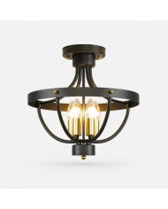 Rustieke industriële plafondlamp van helder glas, halfverzonken, voor keuken en woonkamer HL3750