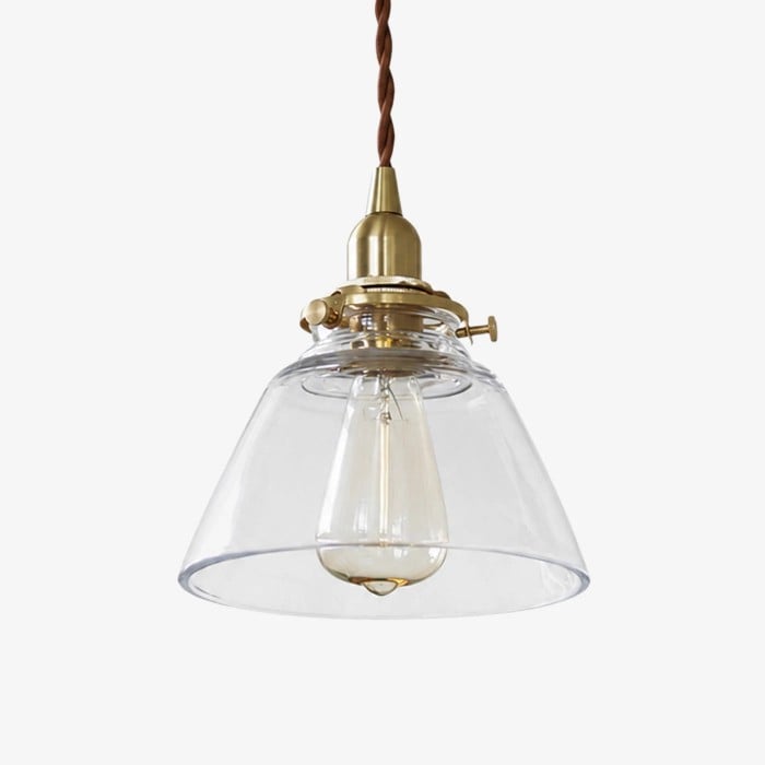 Vintage messing glazen hanglamp HL3972