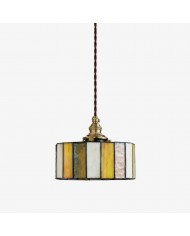 Vintage messing hanglamp met wit glas HL3871