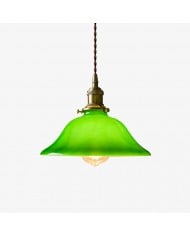 Franse landelijke lamp met golvend glas en messing afwerking HL4022
