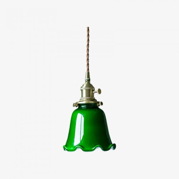 Vintage groene glazen hanglamp HL3808
