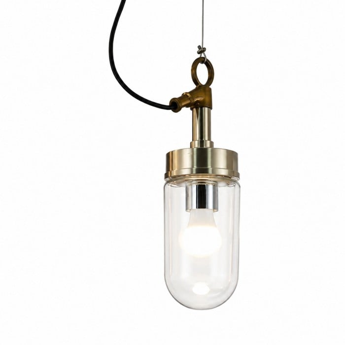 Lampa wisząca z przezroczystego szkła w stylu vintage industrialnym HL3993