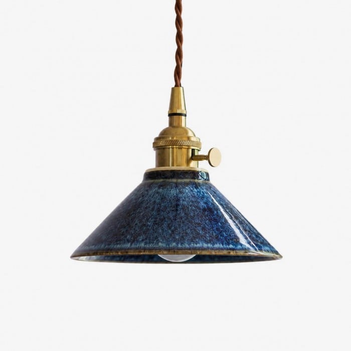 Vintage Kiln-Glazed Ceramic Tea Room Pendant Light HL3698