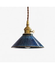 Lámpara colgante de jaula de metal y cristal HL3990