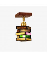 Plafondlamp HL4002 met geribbeld of opaalglas, vlak gemonteerd