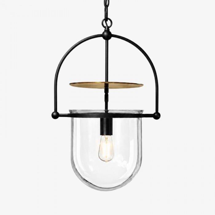 Vintage ribbad glaspendellampa HL3628