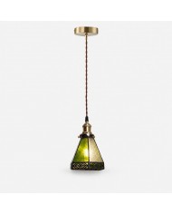 Handmade Distressed Cowhide Brass Pendant Light HL4041