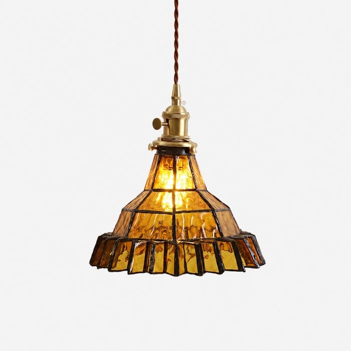 Lámpara colgante vintage Tiffany de vidrieras para sala de estar HL3874