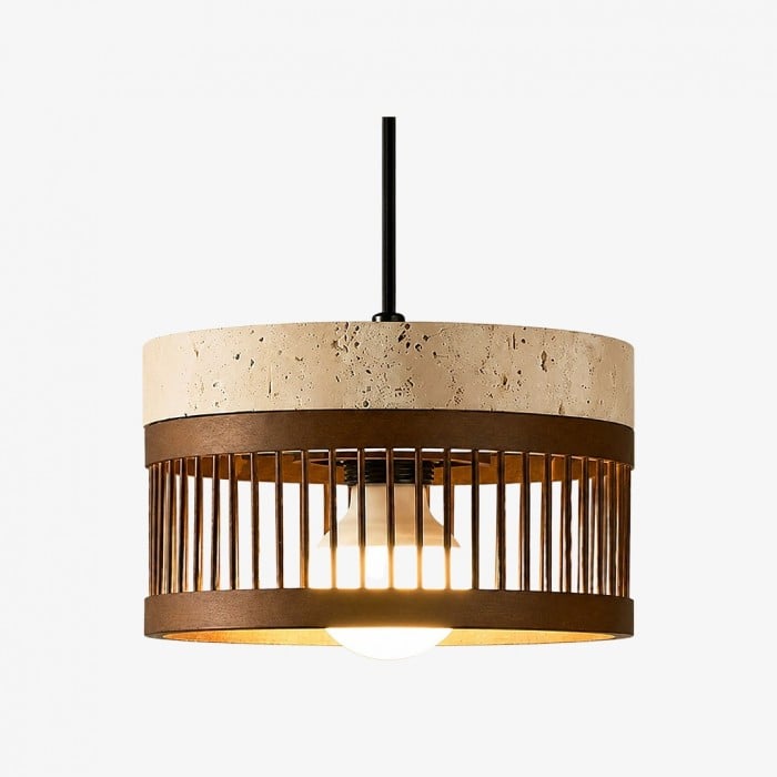 Lámpara colgante vintage de metal travertino para comedor HL3670