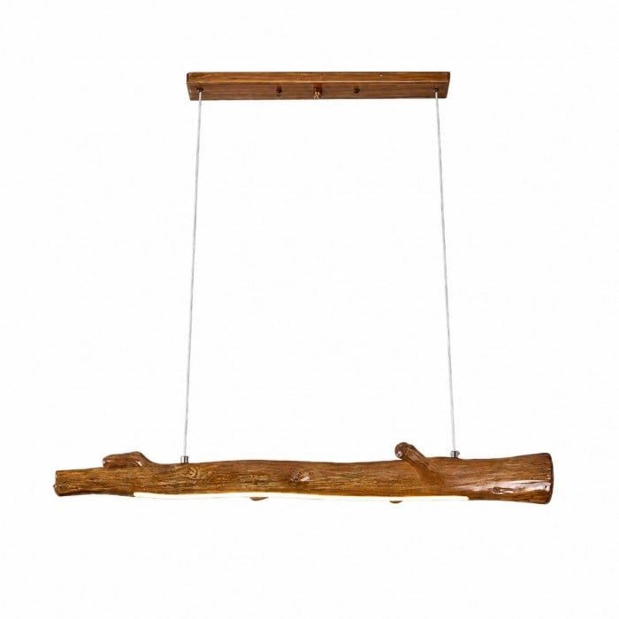 Lámpara colgante lineal Wabi-Sabi de madera natural para comedores y salas de té HL3709
