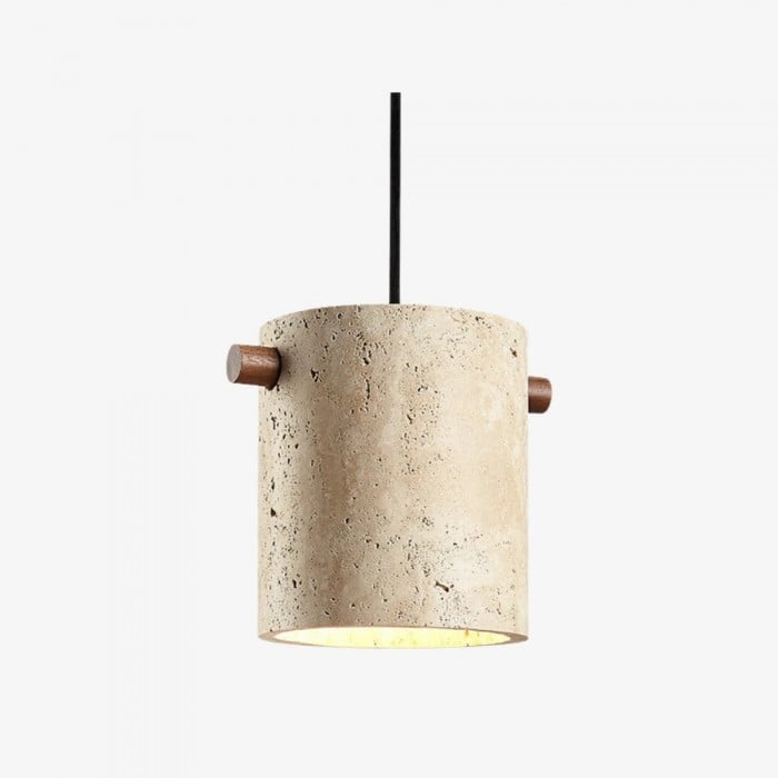 Lámpara colgante cilíndrica de travertino Wabi-Sabi HL3721