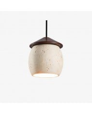 Hanglamp van natuurlijk loofahhout, geweven in Wabi Sabi-stijl, patchwork, HL3904