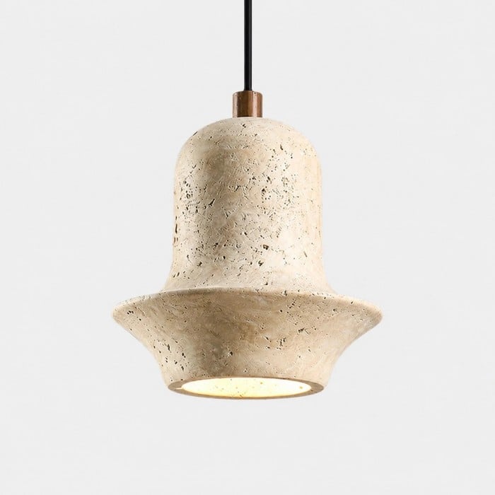 Hanglamp in Wabi-Sabi stijl met gele travertin voor warme, moderne interieurs HL3914