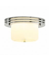 Antique Brass Ribbed Glass Ceiling Light HL4290
