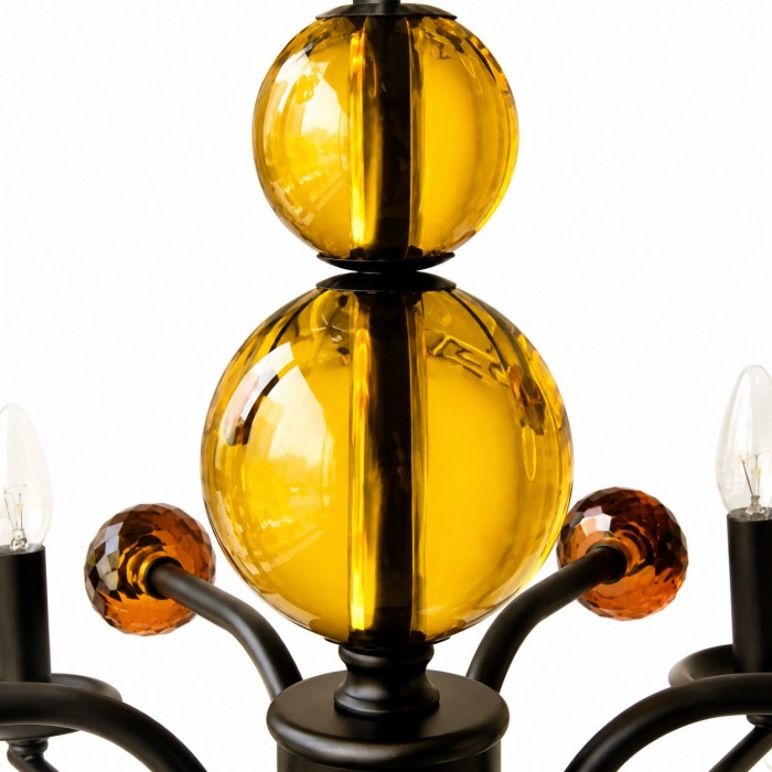 Französischer Kerzenleuchter aus bernsteinfarbenem Glas HL4408