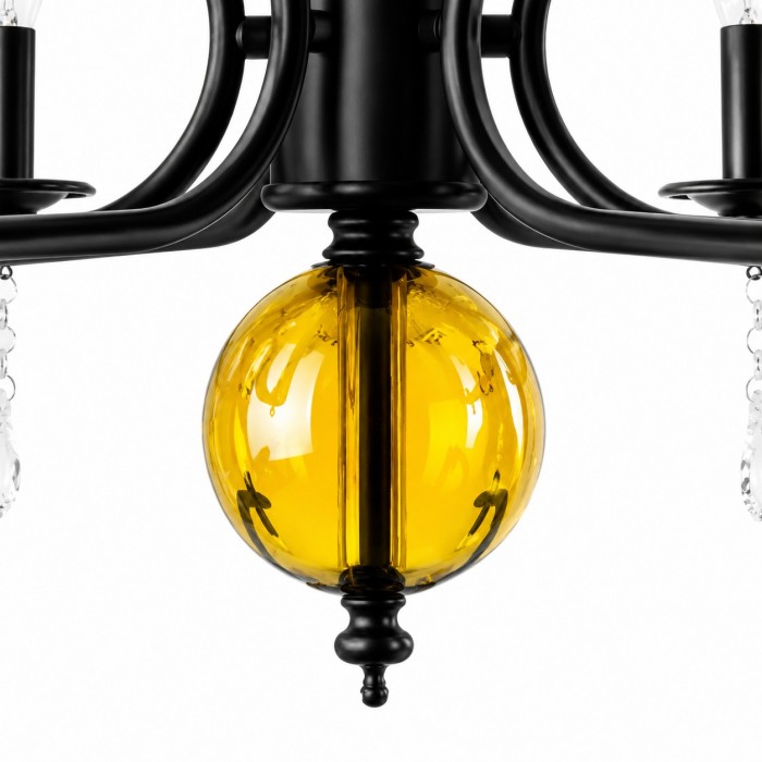 Französischer Kerzenleuchter aus bernsteinfarbenem Glas HL4408