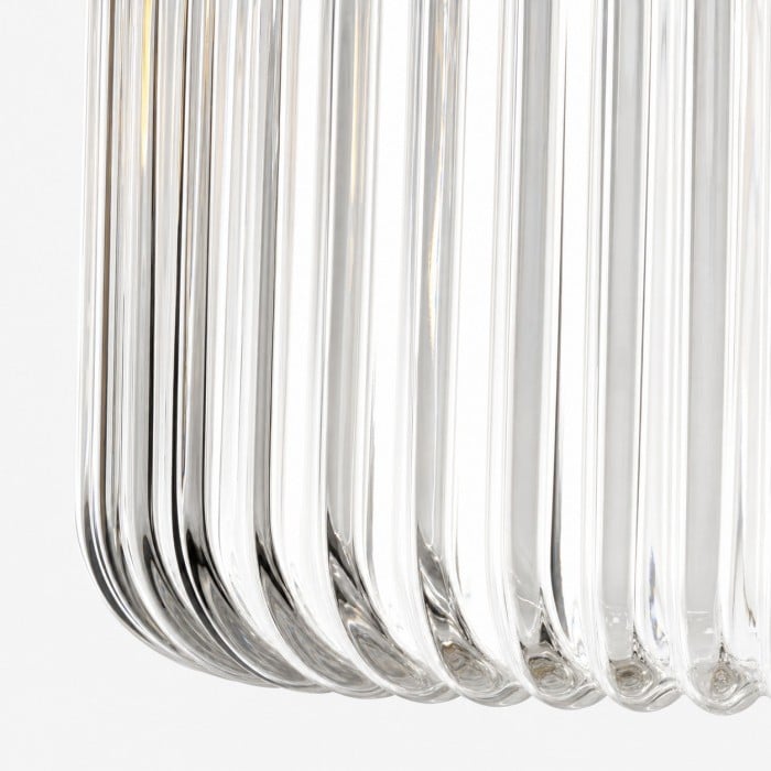 Antique Brass Ribbed Glass Ceiling Light HL4290