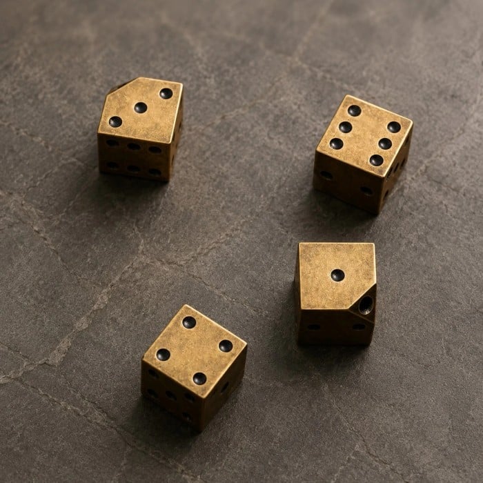 Bouton de meuble à dés en laiton antique HL4591