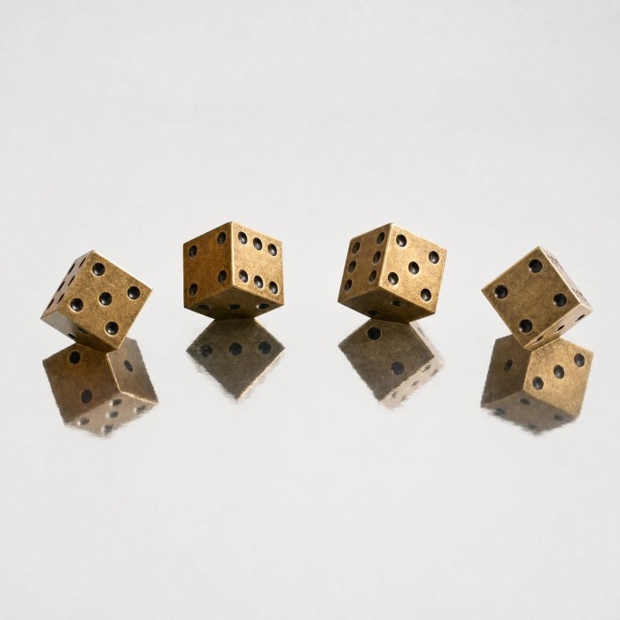 Bouton de meuble à dés en laiton antique HL4591