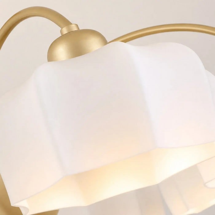 Aurelia Kronleuchter aus gold-weißem Glas HL4267