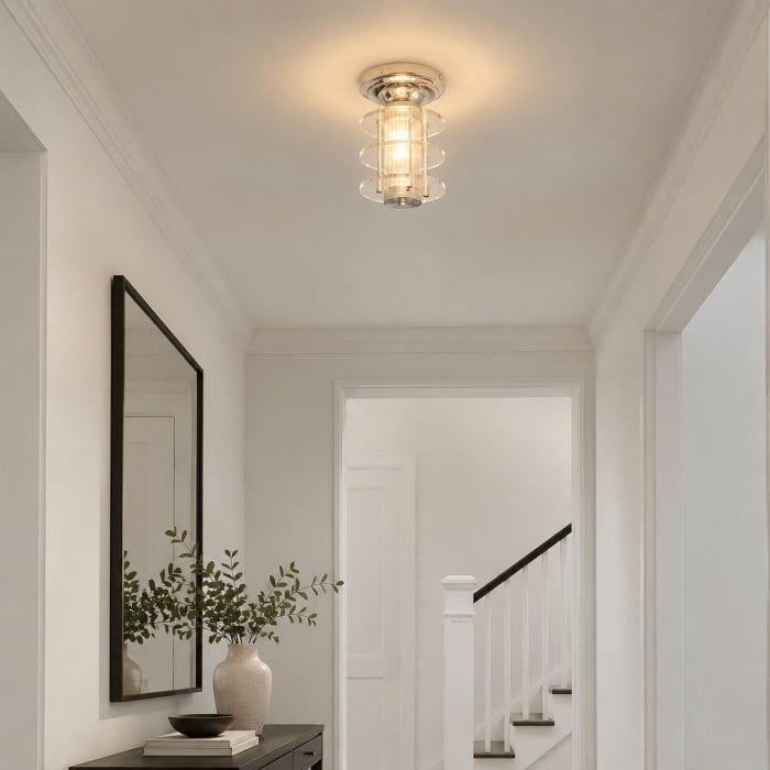 Bauhaus Acrylic Chrome Flush Mount Ceiling Lamp HL4387