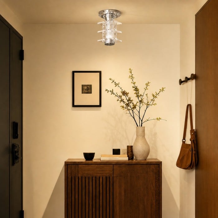 Bauhaus Acrylic Chrome Flush Mount Ceiling Lamp HL4387