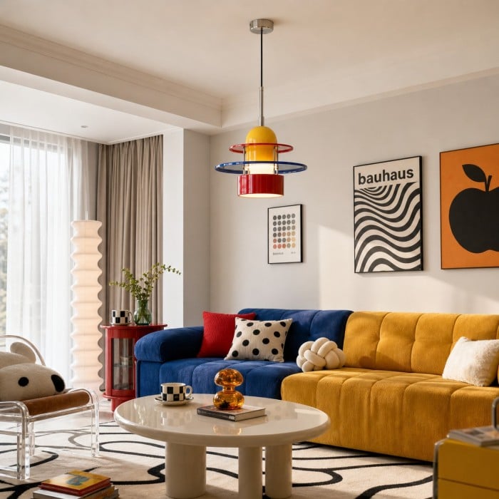 Bauhaus Color Block Pendant Light HL4337