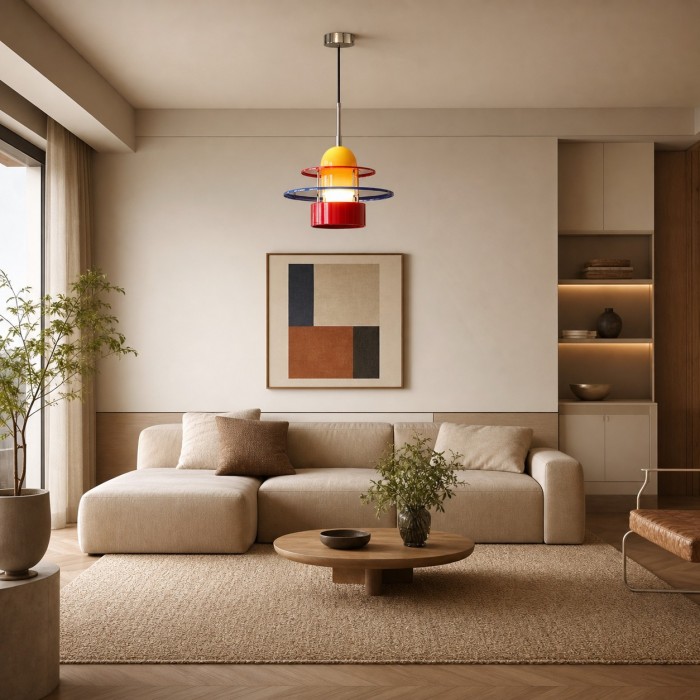Bauhaus Color Block Pendant Light HL4337