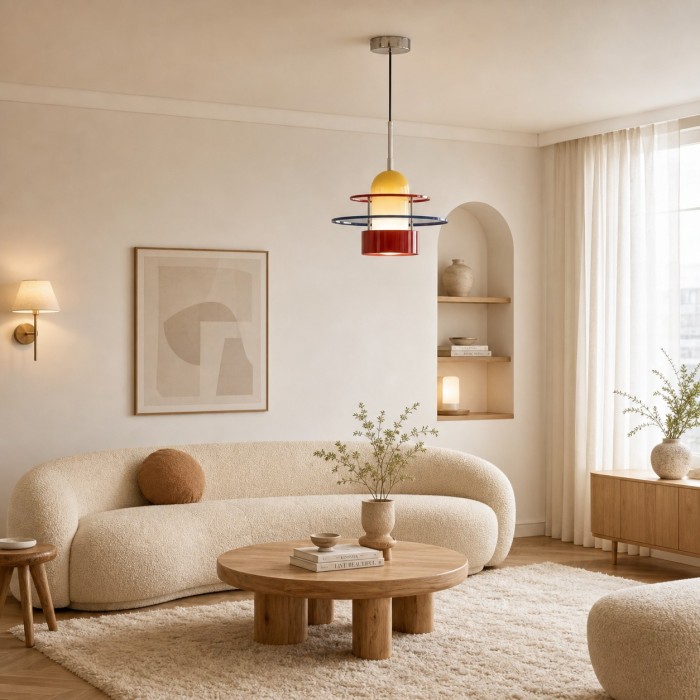 Bauhaus Color Block Pendant Light HL4337