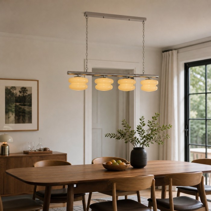 Bauhaus-Glas-Esszimmer-Kronleuchter HL4345