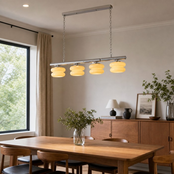 Bauhaus-Glas-Esszimmer-Kronleuchter HL4345
