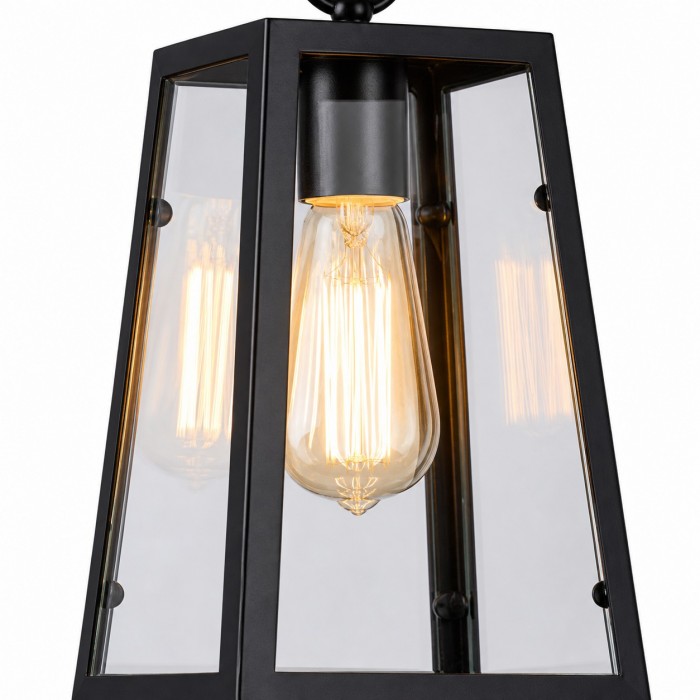 Black Trapeze Glass Pendant Light HL4277