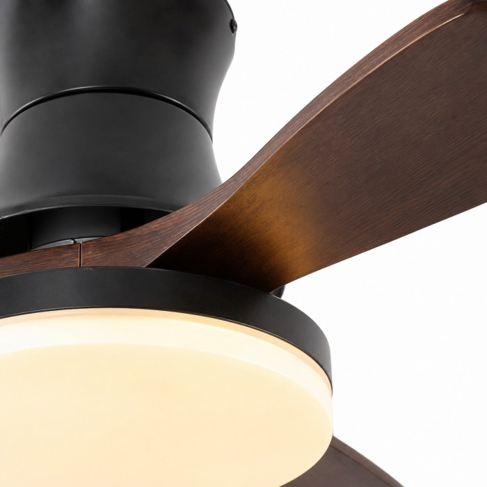 Black Walnut Flush Mount Ceiling Fan Light HL4293
